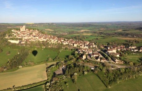 Paysage vol montgolfière